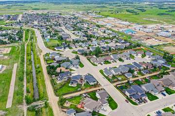 Aerial view of Martensville in central Saskatchewan