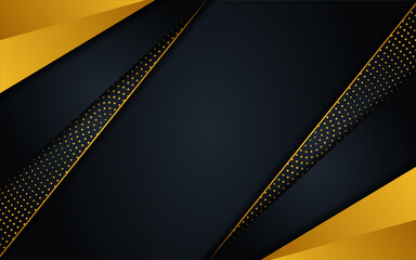 Luxury black background with golden lines combinations. modern futuristic background