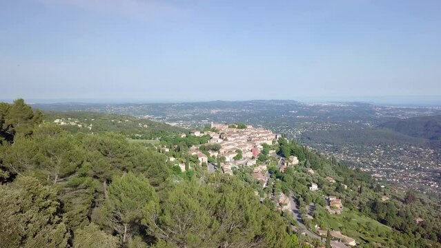 Cabris from the air, the most beautiful hilltop village in the French Riviera