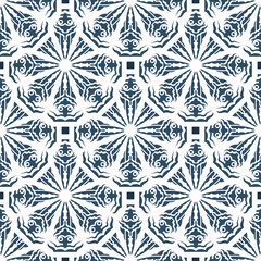 Endless background with monograms. Background with white and blue color. Good for wallpaper. Veil illustration.