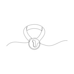 Award medal - first place concept. Continuous one line drawing. Minimalistic vector illustration.