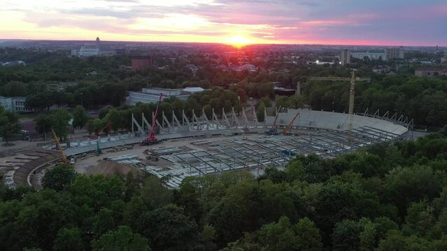 Construction site of S. Darius and S. Girenas stadium, Kaunas