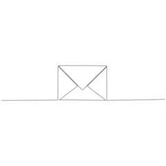 Envelope mail icon concept. Continuous one line drawing. Minimalistic vector illustration.