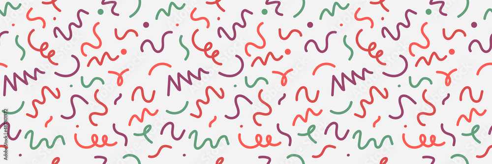 Aufkleber Colorful children hand drawn seamless patterns. hand drawn kid pattern. Seamless pattern with geometric color doodles