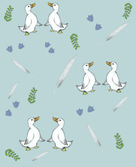 duck white feather pattern 