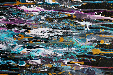 Marbled acrylic paint flowing texture creative background