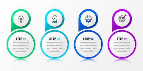 Infographic template with icons and 4 options or steps