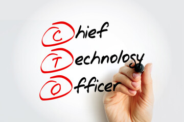 Fototapeta premium CTO - Chief Technology Officer acronym with marker, business concept background