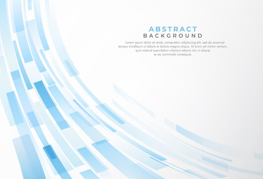 Abstract blue vector background. Blue geometric motion technology on white. Bright modern minimalist design for brochure, website, flyer, cover, advertising, banner, posters. Vector illustration