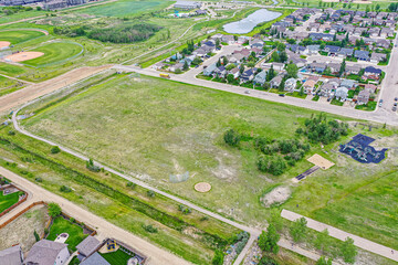 Fototapeta na wymiar Aerial view of Martensville in central Saskatchewan