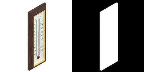 3D rendering illustration of a wall thermometer