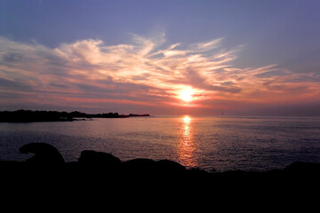 The Côte de granite rose or Pink Granite Coast is a stretch of coastline in the Côtes d'Armor departement of northern Brittany, France.