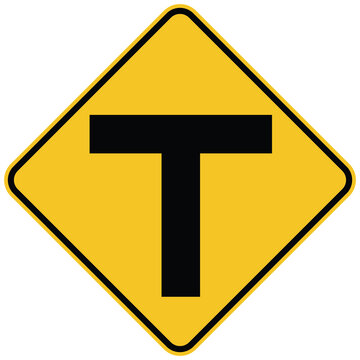 T Junction Ahead Road Sign