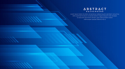 Fototapeta na wymiar Abstract gradient blue geometric shapes background with light effect. Squares shapes graphic design element. Technology concept, futuristic stripe line pattern with space for your text.