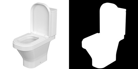 3D rendering illustration of a water closet