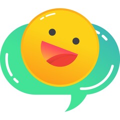 Chat speech bubble with happy smile vector icon