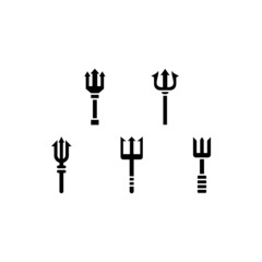Trident set icon isolated on white background