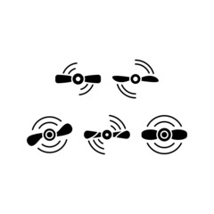 Propeller set icon isolated on white background