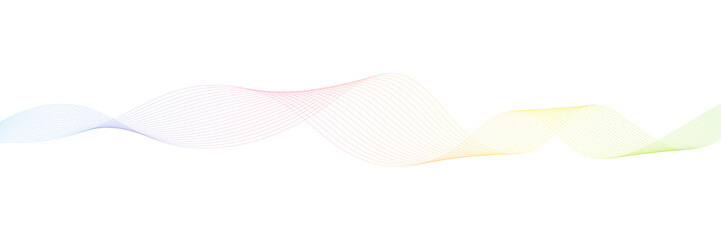Abstract lines wave on white background. Smooth color stripes illustration. Curved wavy colorful lines. Vector illustration isolated.