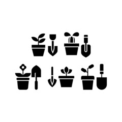 Obraz premium Gardening set icon isolated on white background