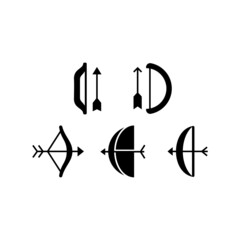 Archer set icon isolated on white background