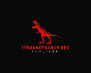 dinosaur logo. dinosaur silhouette. halftone dinosaur logo