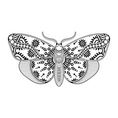 vector butterfly black and white element line art print design