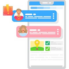 Online chat message text box on mobile phone