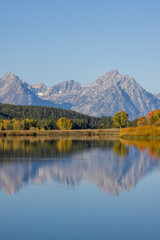 Scenic Landscape Reflection in Grand Teton National Park Wyoming in Autumn