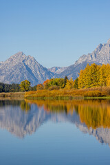 Scenic Landscape Reflection in Grand Teton National Park Wyoming in Autumn