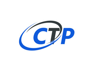 CTP letter creative modern elegant swoosh logo design