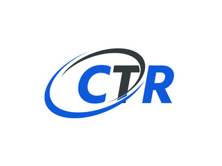 CTR letter creative modern elegant swoosh logo design