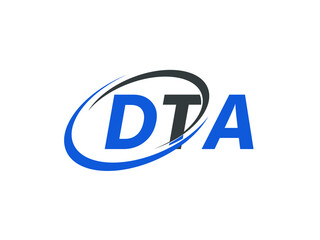 DTA letter creative modern elegant swoosh logo design