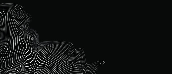 Modern abstract wave lines on black background. Vector EPS 10