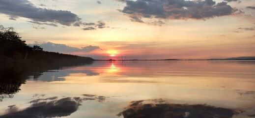 sunset in lake