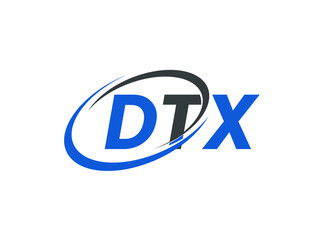 DTX letter creative modern elegant swoosh logo design