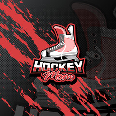 Women's hockey logo for esport, sport, or game team mascot.