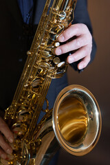 Saxophonspieler im Detail