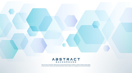 Abstract light blue purple and white gradient hexagon pattern element background. Overlapping geometry design. Modern simple style hexagon graphic concept. Vector illustration - obrazy, fototapety, plakaty