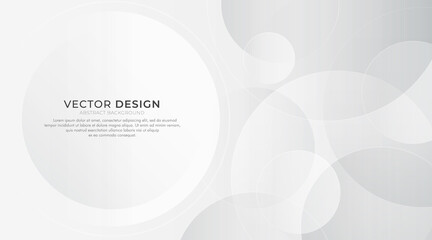 Modern minimal and clean background with circle shape. Smooth and clean subtle abstract vector design. Simple elegant silver concept. Suit for cover, poster, advertising, banner, website.