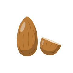 Almond Flat Illustration. Clean Icon Design Element on Isolated White Background
