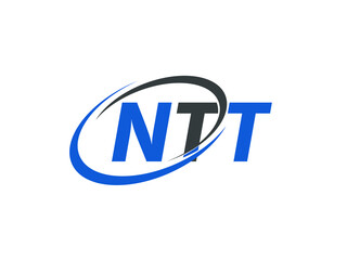 NTT letter creative modern elegant swoosh logo design