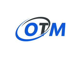 OTM letter creative modern elegant swoosh logo design