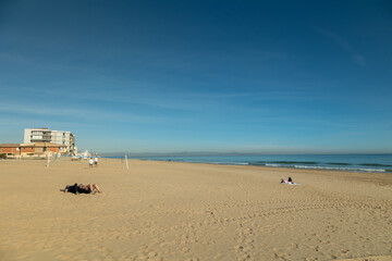 On the beach, Guardamar del Segura, Alicante, Spania - obrazy, fototapety, plakaty