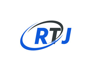RTJ letter creative modern elegant swoosh logo design