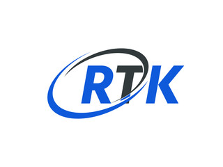 RTK letter creative modern elegant swoosh logo design