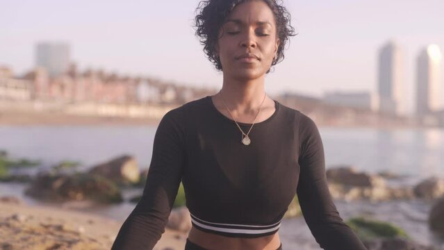Reconciling with inner soul breathing yoga practice black yogi
