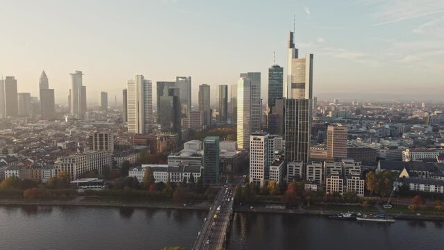 Sunset in Frankfurt am Main, Germany, Deutschland