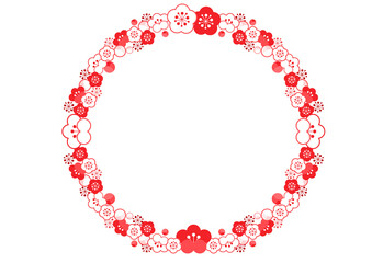 Obraz premium 梅のリースフレーム