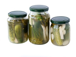 green cucumbers,dill,horse radish and garlic as preserve